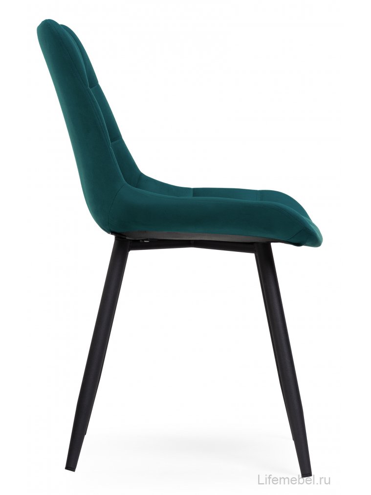 Стул на металлокаркасе Челси К морская волна / черный