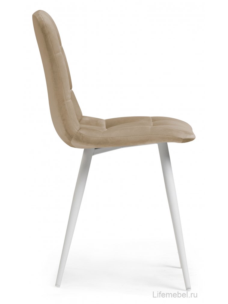 Стул на металлокаркасе Чилли К бежевый velutto 05 / белый