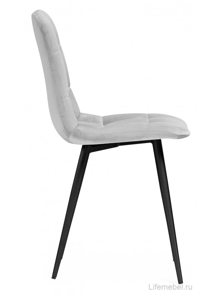 Стул на металлокаркасе Чилли К светло-серый велюр / черный каркас
