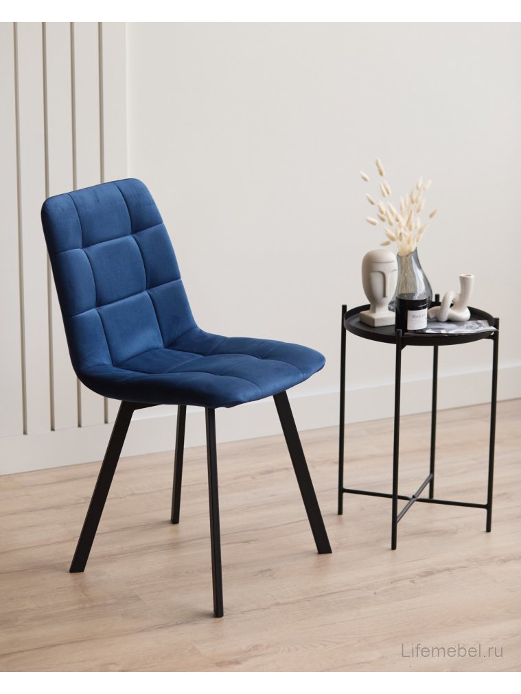 Стул на металлокаркасе Чилли синий / черный