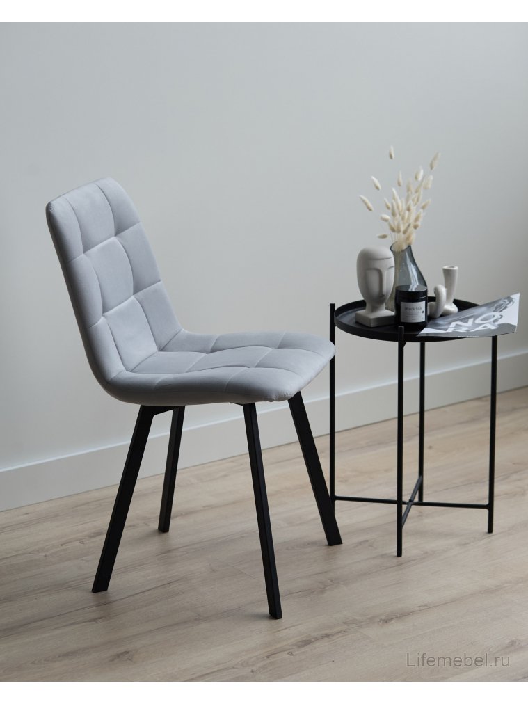 Стул на металлокаркасе Чилли светло-серый / черный