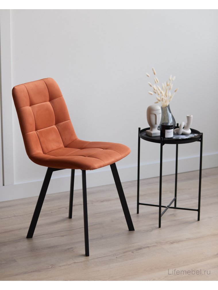 Стул на металлокаркасе Чилли терракотовый / черный