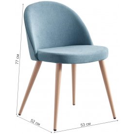 Стул на металлокаркасе DC373 голубой TD 3052-4 / Анабель голубой TD 3052-4