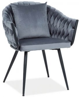 Металлический стул Nuvo velvet bluvel 14 серый / черный матовый