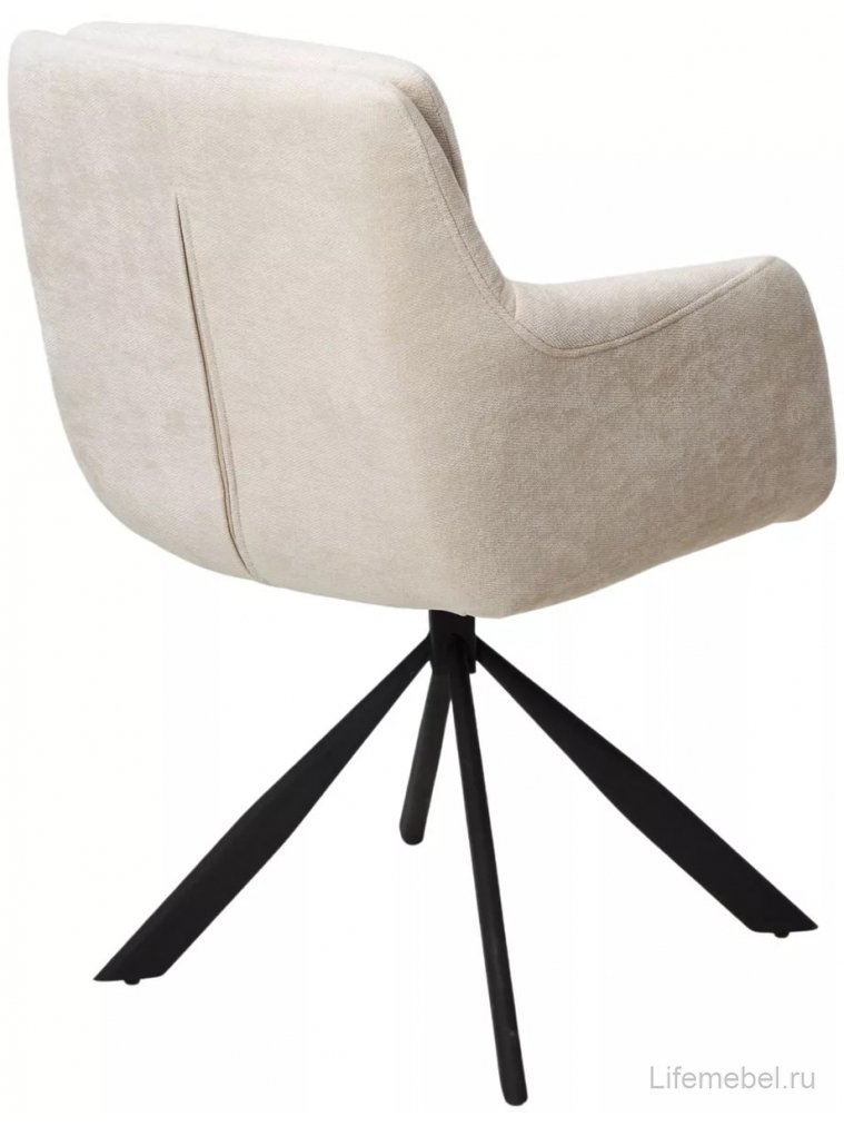 Стул на металлокаркасе Федерико Данс 180 поворотный молочный шенилл / черный