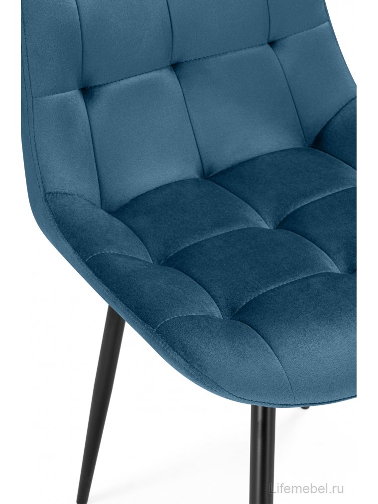 Стул на металлокаркасе Флекс велюр темно-синий / черный