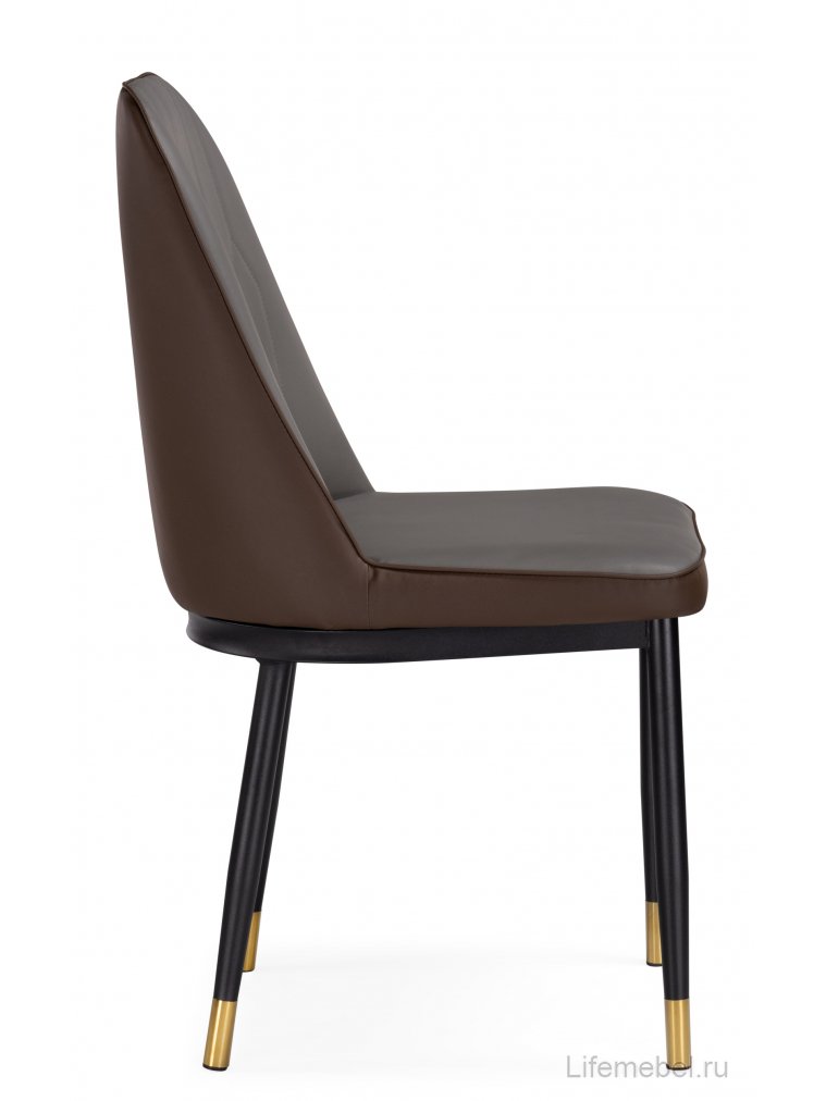 Стул на металлокаркасе Flor gray / brown / black