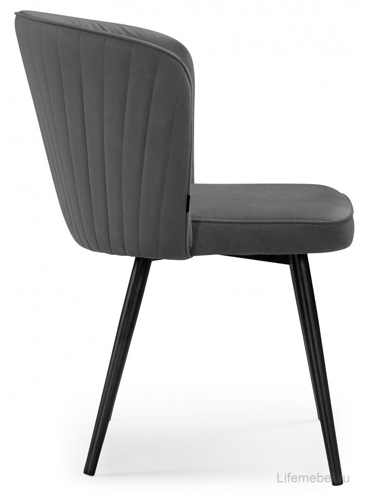 Стул на металлокаркасе Фрибур серый (velutto 32) / черный