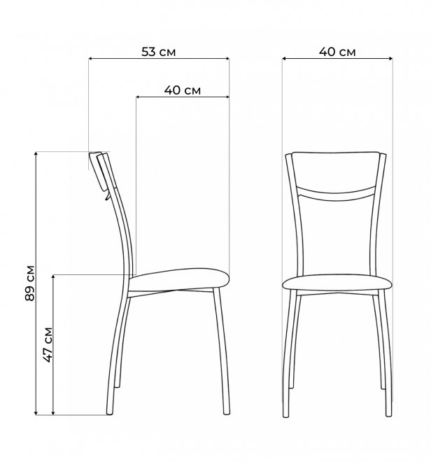 Стул на металлокаркасе Goki с мягкой спинкой серый полимер / светлый мусс