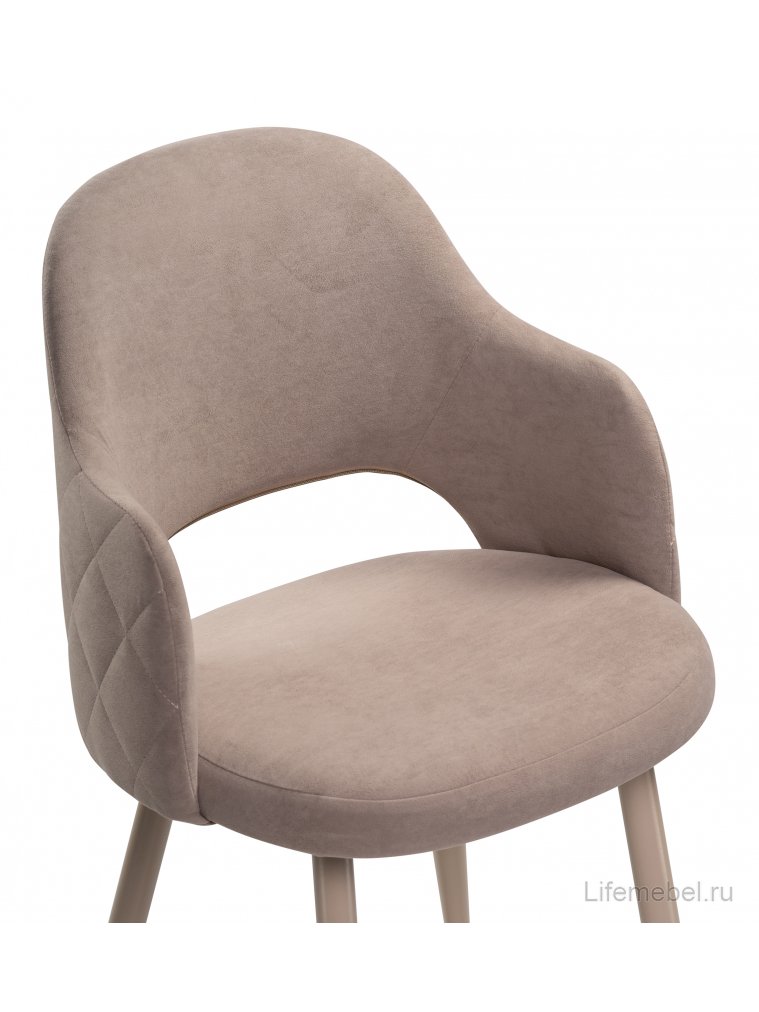 Стул на металлокаркасе Гутрид ромбы сзади капучино