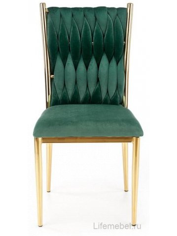 Стул на металлокаркасе Alma K436 темно-зеленый / золотой
