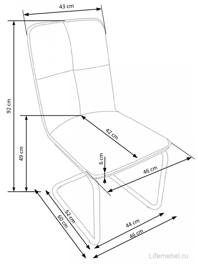 Стул на металлокаркасе K268 светло-коричневый / черный