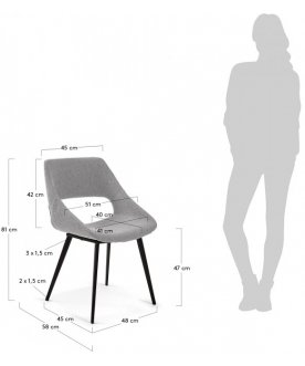 Стул на металлокаркасе Hest светло-серый