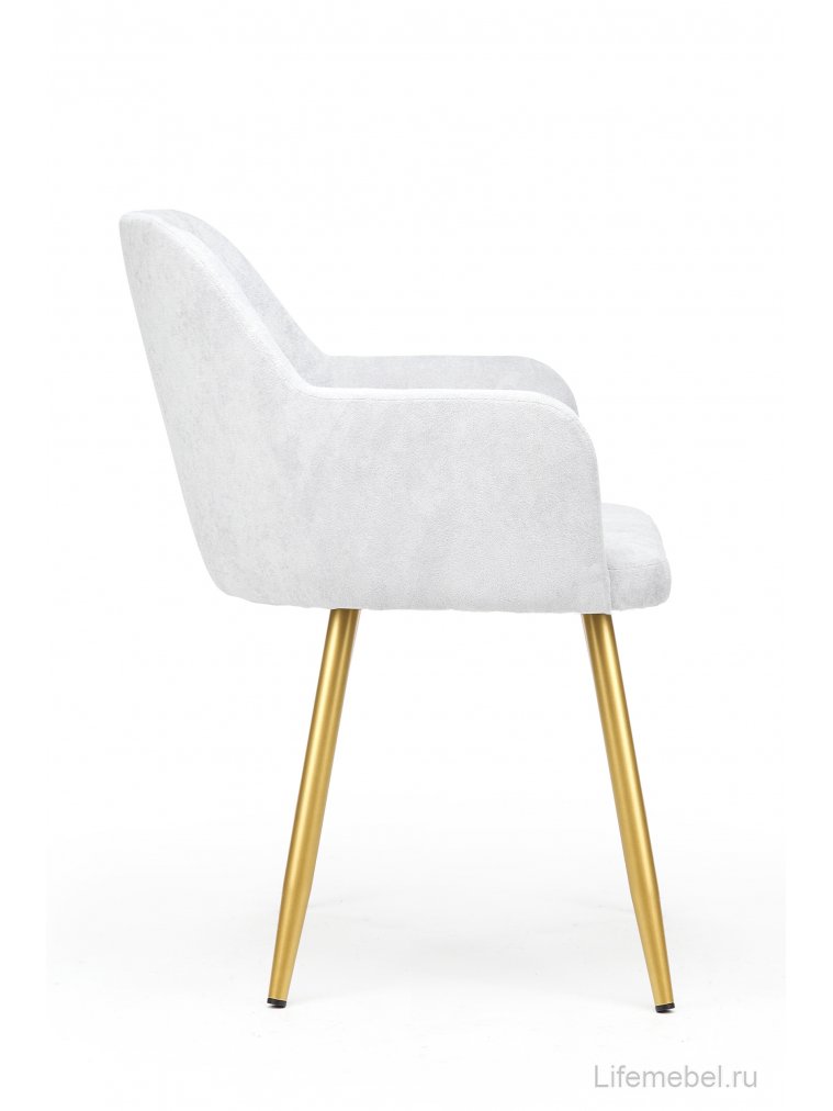 Стул на металлокаркасе Инфини светло-серый (ocean 021) / золотой