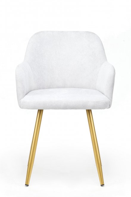 Стул на металлокаркасе Инфини светло-серый (ocean 021) / золотой