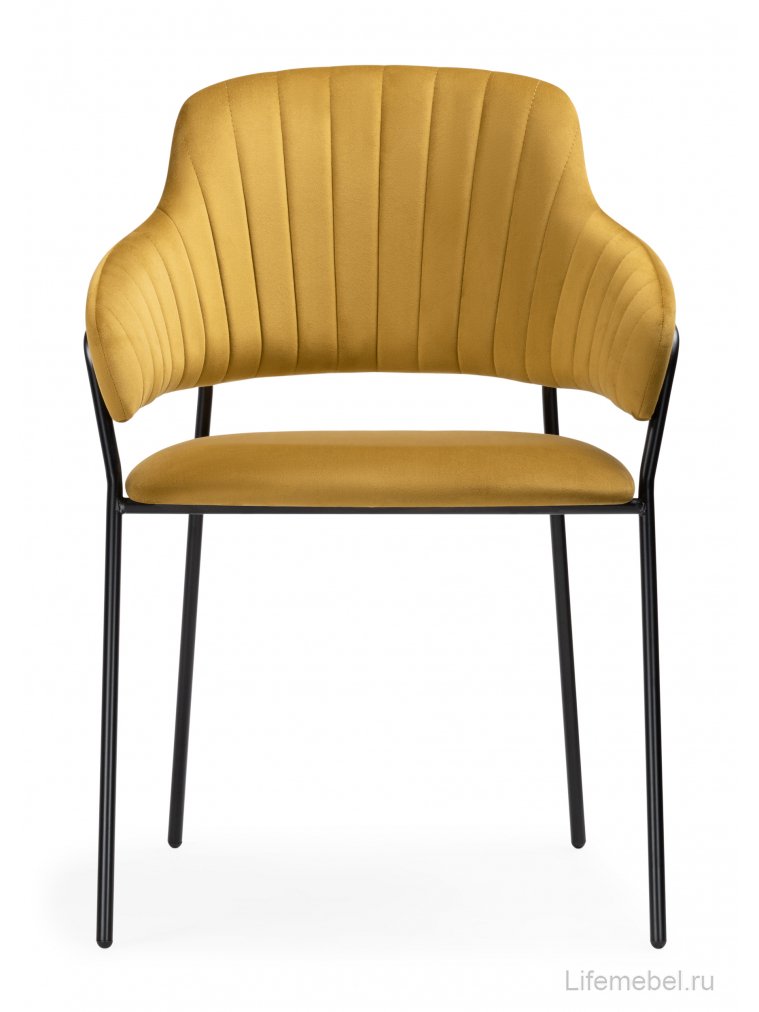 Стул на металлокаркасе Инклес желтый / черный глянец