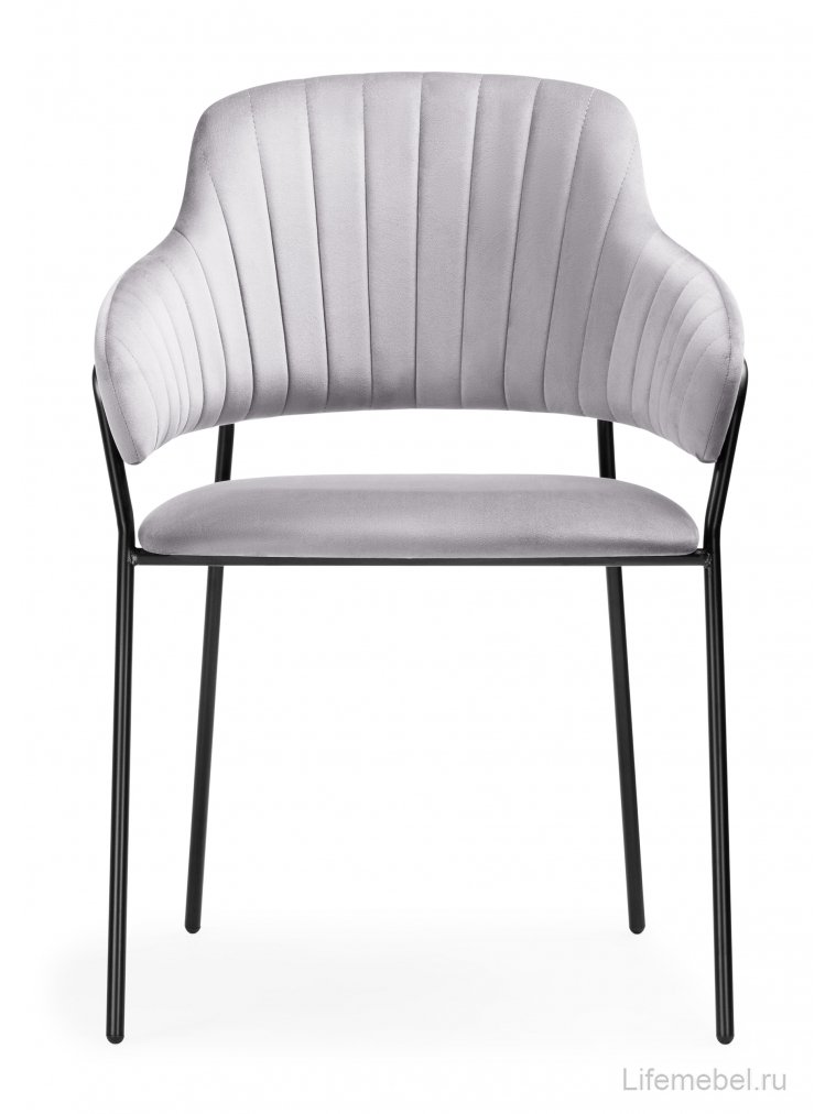 Стул на металлокаркасе Инклес серый / черный глянец