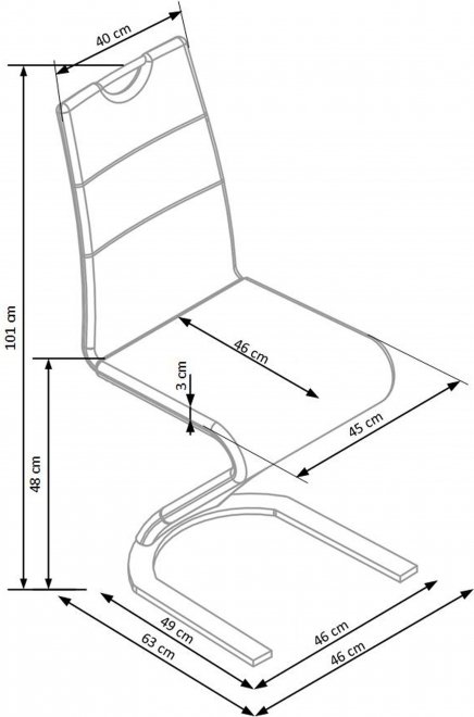 Стул на металлокаркасе K188 белый