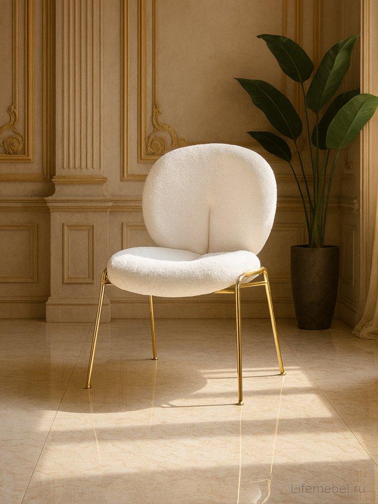 Стул на металлокаркасе Kalipso 1 white / gold