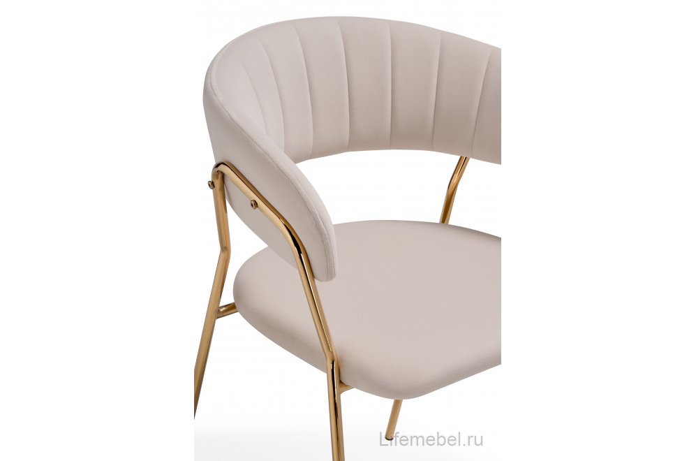 Стул на металлокаркасе Kamelia 1 beige / gold