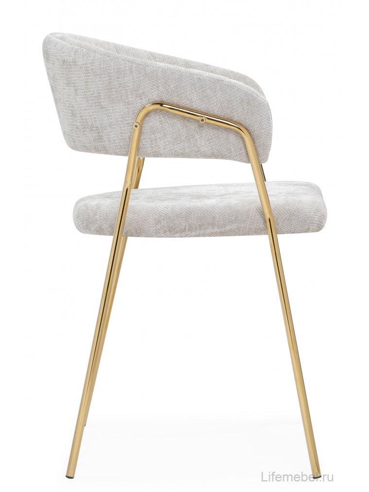 Стул на металлокаркасе Kamelia 1 light gray fabric / gold