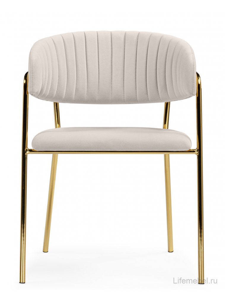 Стул на металлокаркасе Kamelia бежевый / золотой