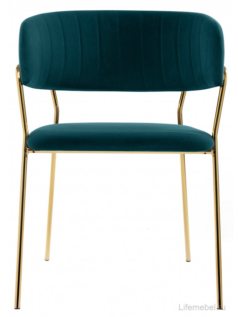 Стул на металлокаркасе Kamelia зеленый / золото