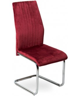 Стул на металлокаркасе Карли dark red / chrome 