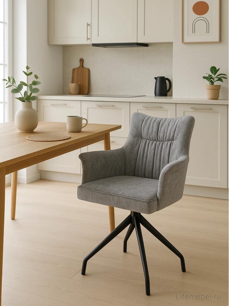 Стул на металлокаркасе Kaser 360 крутящийся grey / black