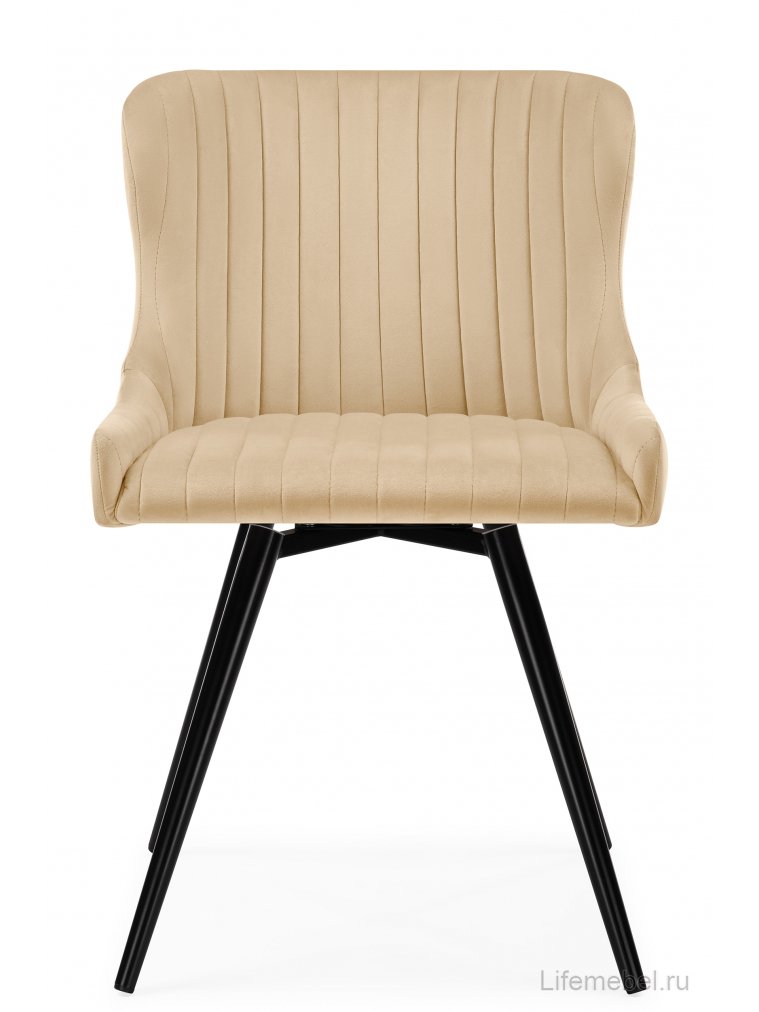 Кресло Хабри крутящееся бежевый / черный глянец