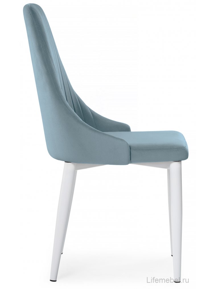 Стул на металлокаркасе Kora light blue / white