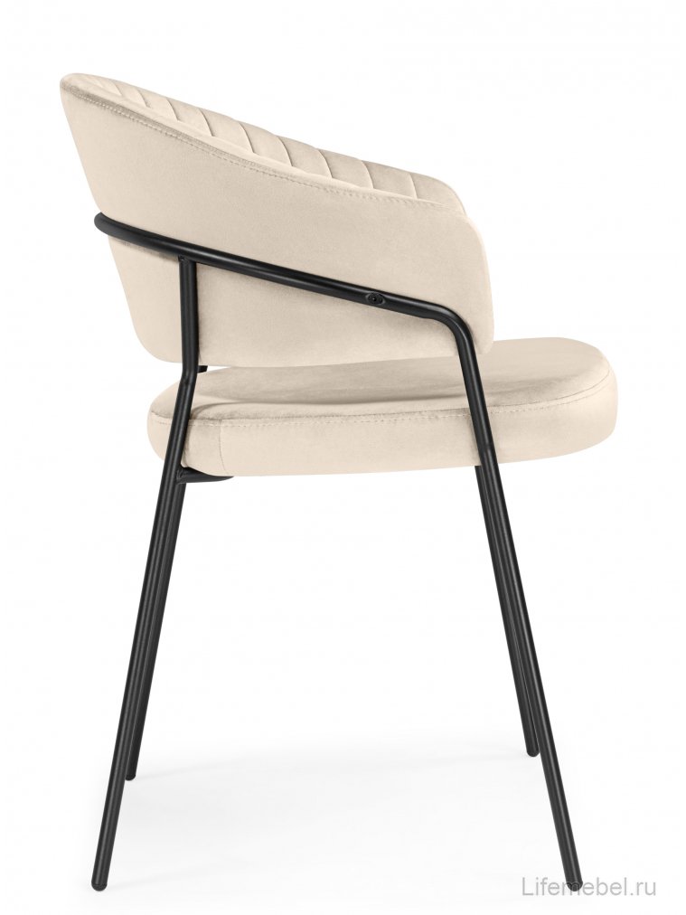 Стул на металлокаркасе Лео светло-бежевый (H-05) / черный