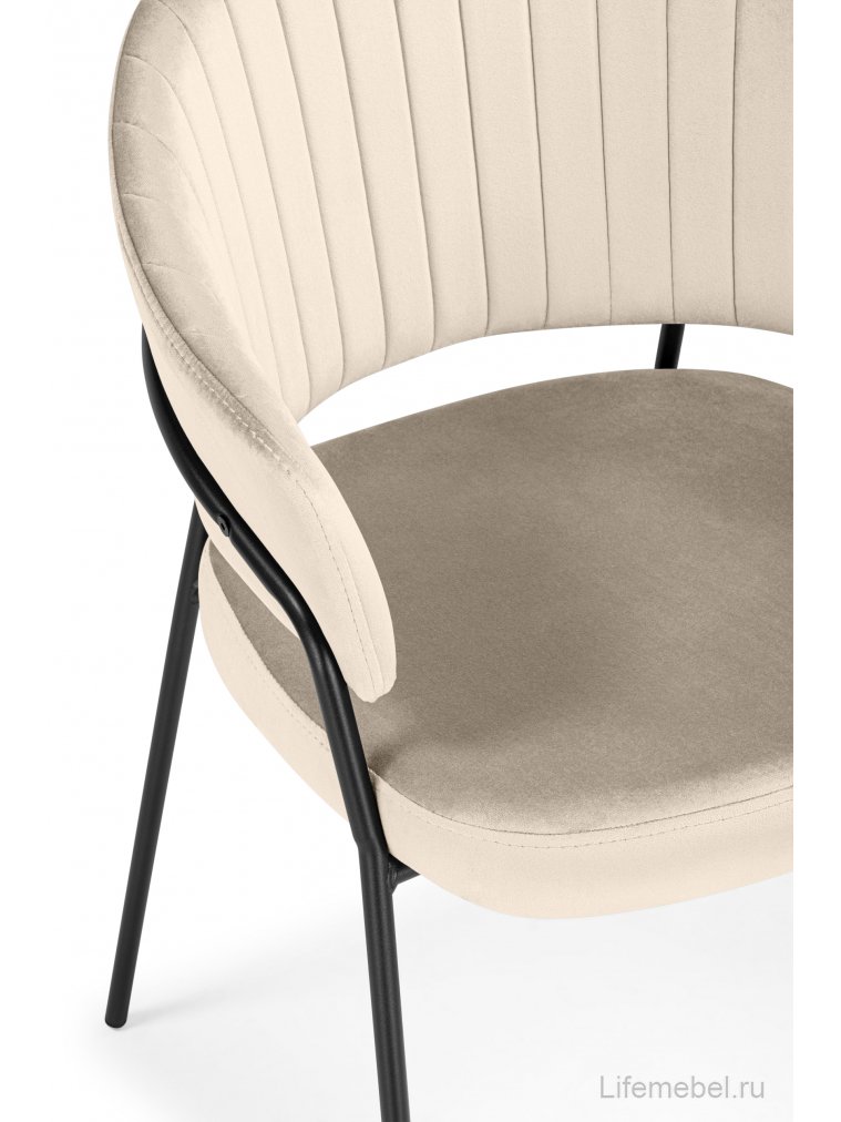 Стул на металлокаркасе Лео светло-бежевый (H-05) / черный