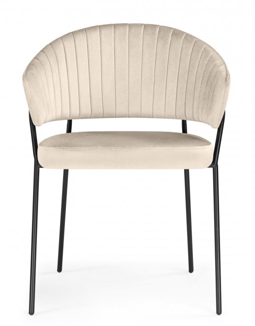 Стул на металлокаркасе Лео светло-бежевый (H-05) / черный