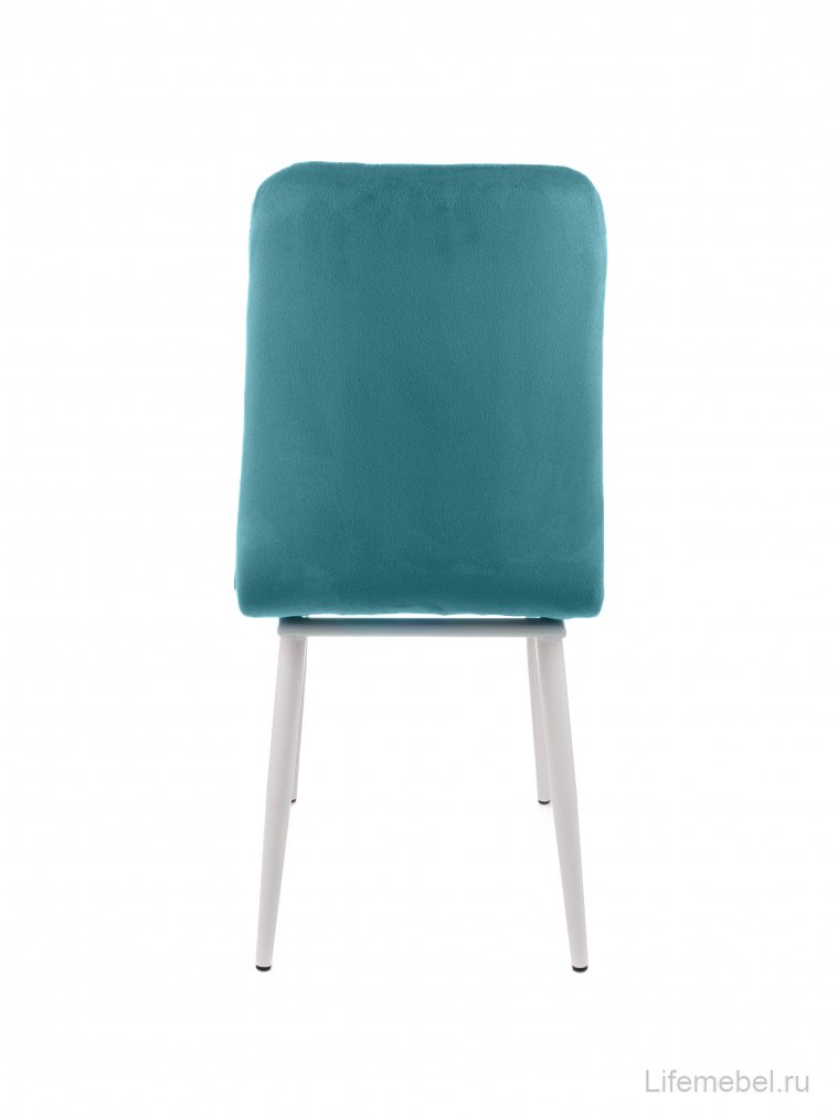 Стул на металлокаркасе Леон классика / аквамарин / белые ножки