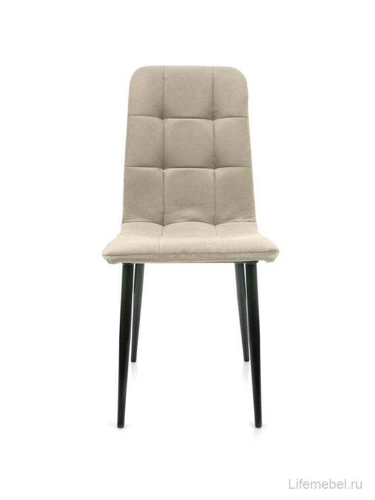 Стул на металлокаркасе Леон классика / бежевый / чёрные ножки