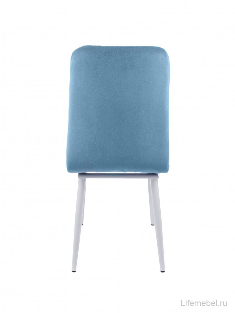 Стул на металлокаркасе Леон классика / небесно-серый / белые ножки