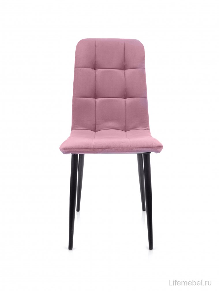 Стул на металлокаркасе Леон классика / пудровый / чёрные ножки