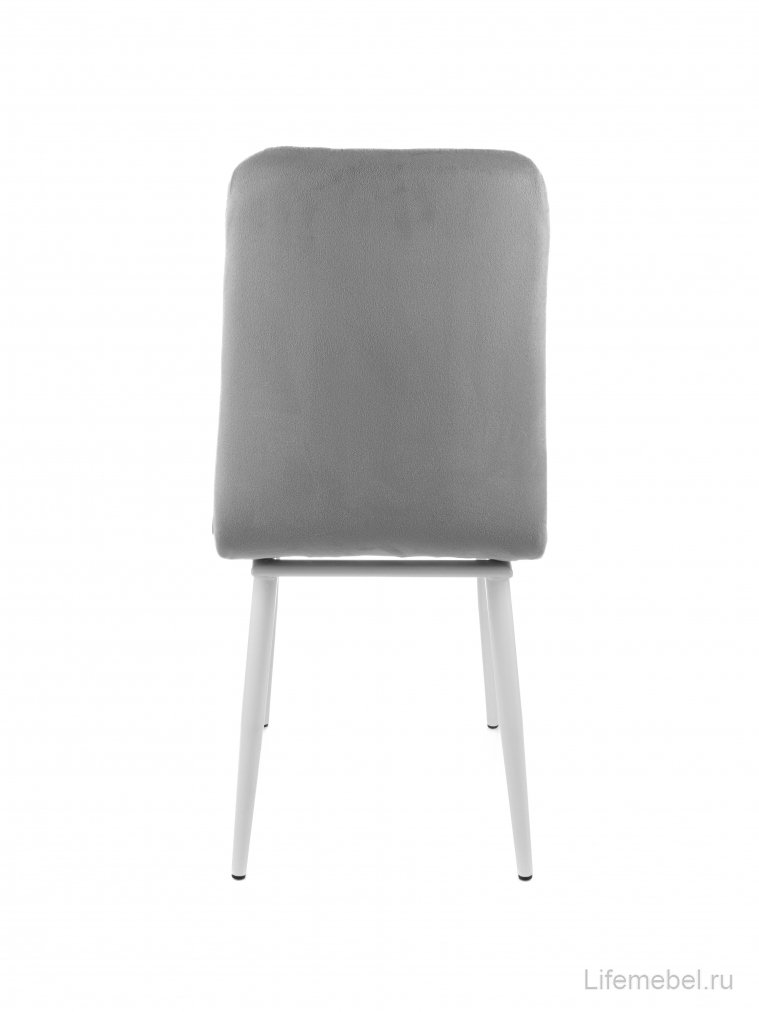 Стул на металлокаркасе Леон классика / серый / белые ножки