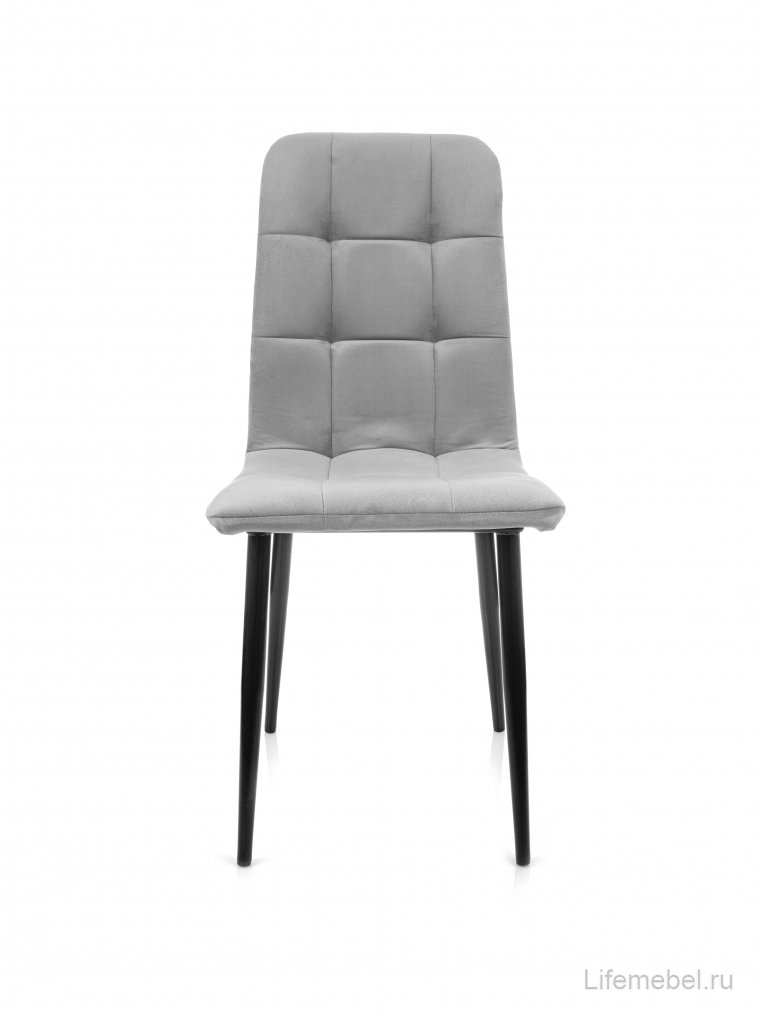 Стул на металлокаркасе Леон классика / серый / чёрные ножки