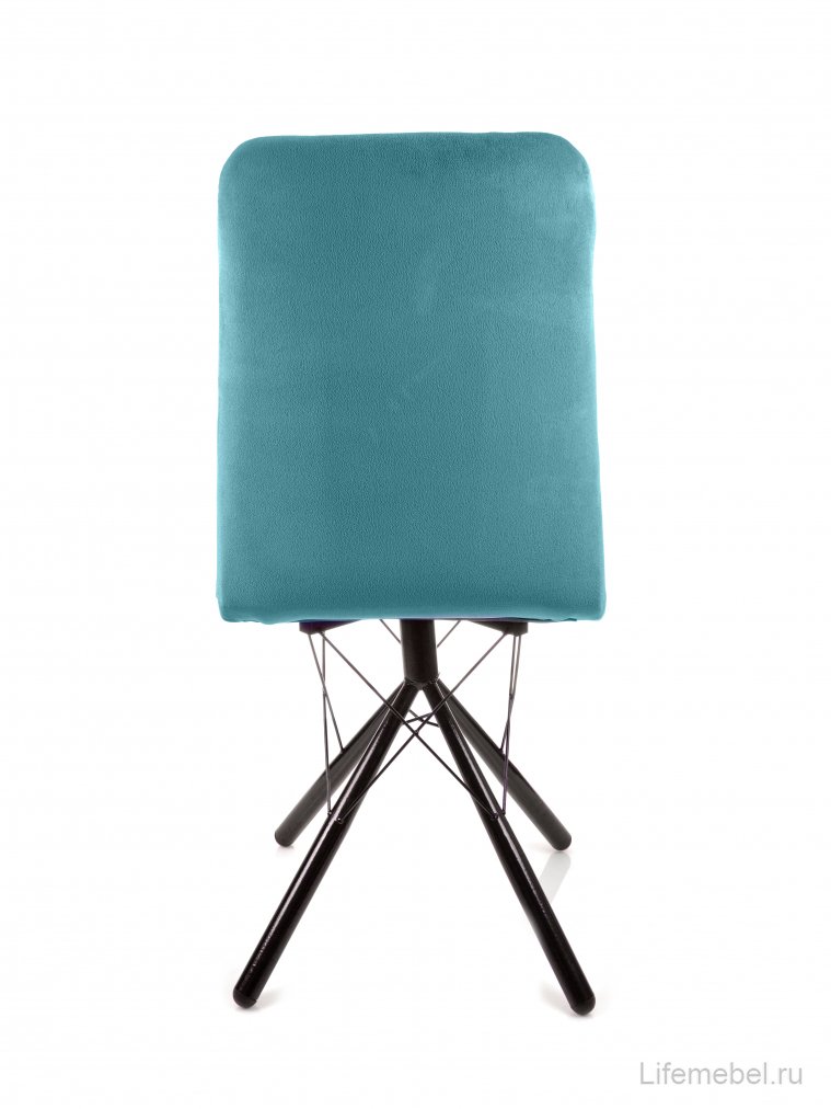 Стул на металлокаркасе Леон паутинка / аквамарин / чёрные ножки