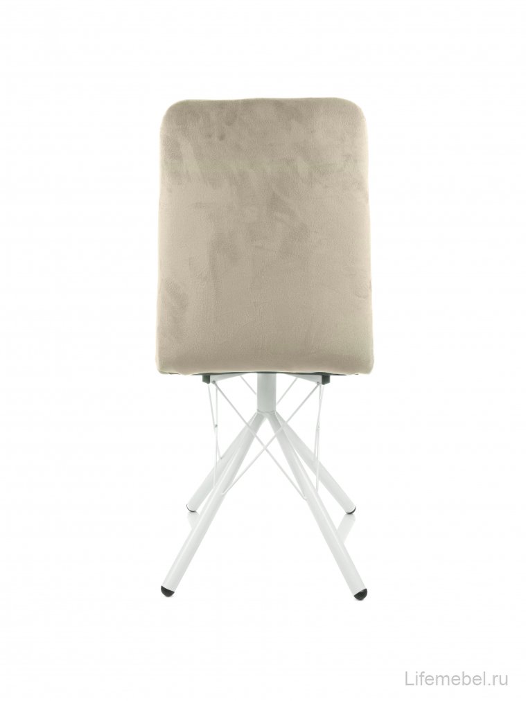 Стул на металлокаркасе Леон паутинка / бежевый / белые ножки