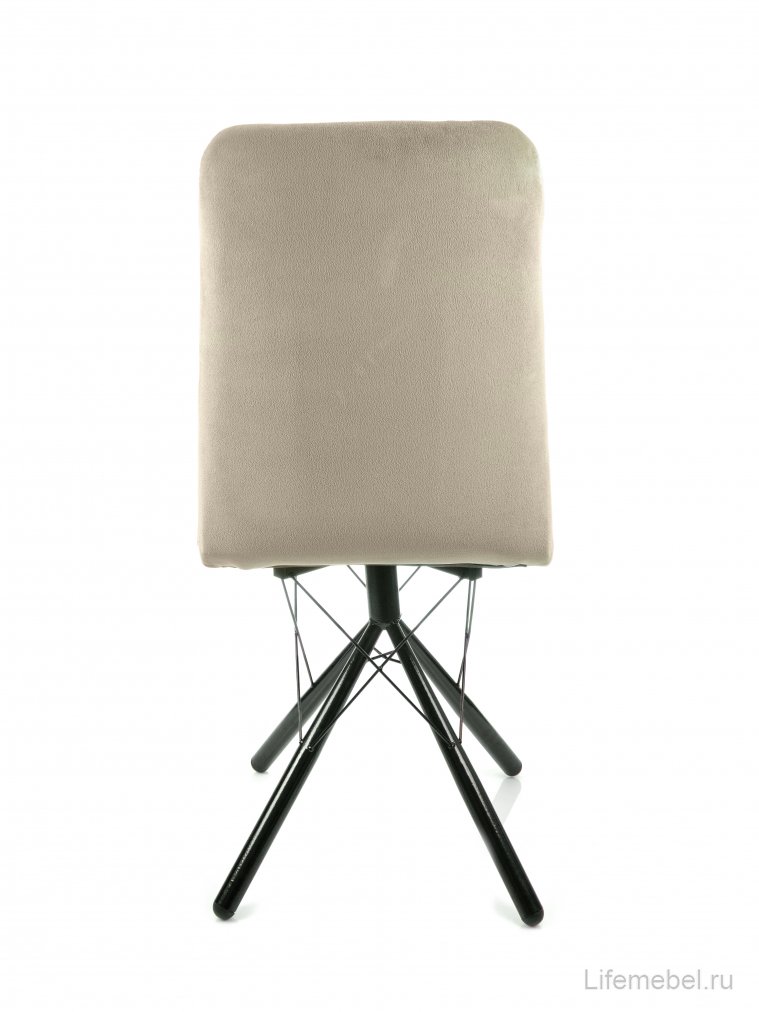 Стул на металлокаркасе Леон паутинка / бежевый / чёрные ножки