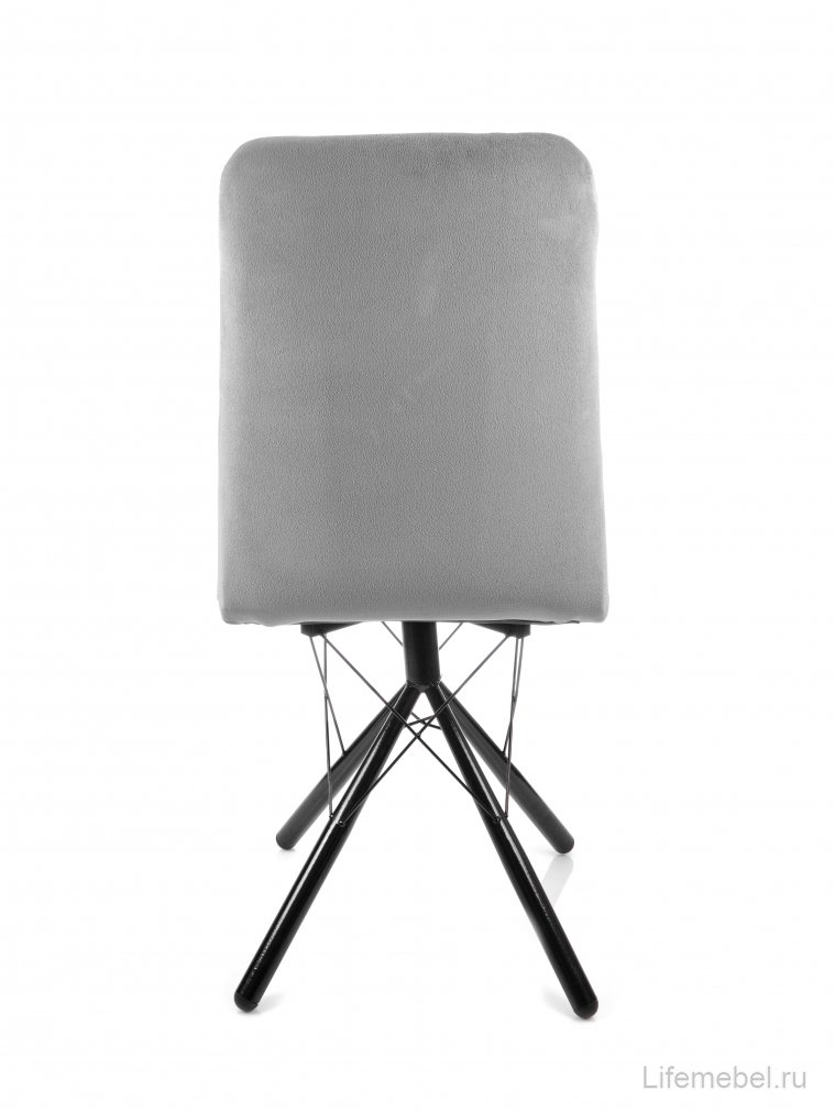 Стул на металлокаркасе Леон паутинка / серый / чёрные ножки