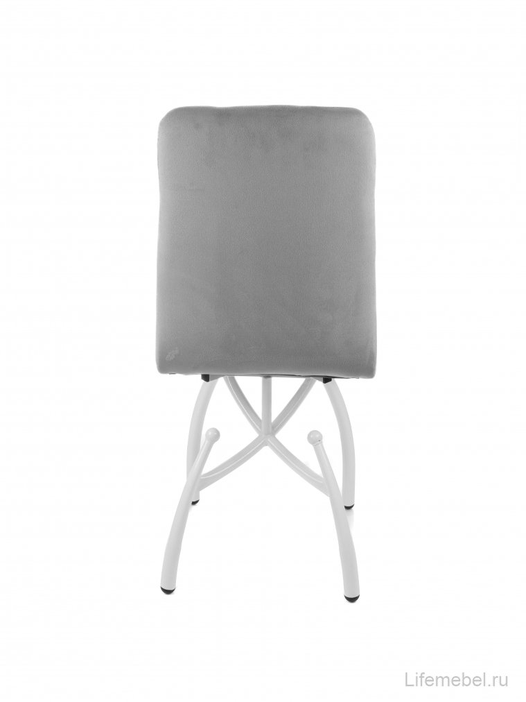 Стул на металлокаркасе Леон шарики / серый / белые ножки