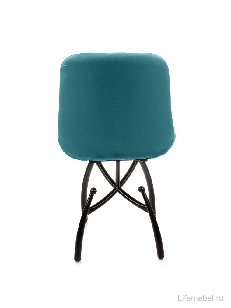 Стул на металлокаркасе Лира шарики / аквамарин / чёрные ножки