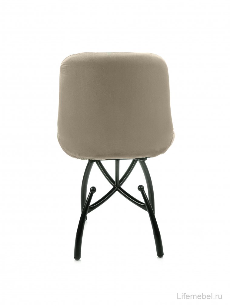 Стул на металлокаркасе Лира шарики / бежевый / чёрные ножки