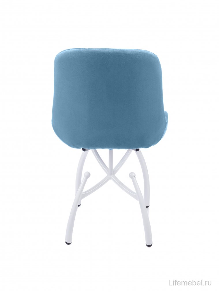 Стул на металлокаркасе Лира шарики / небесно-серый / белые ножки