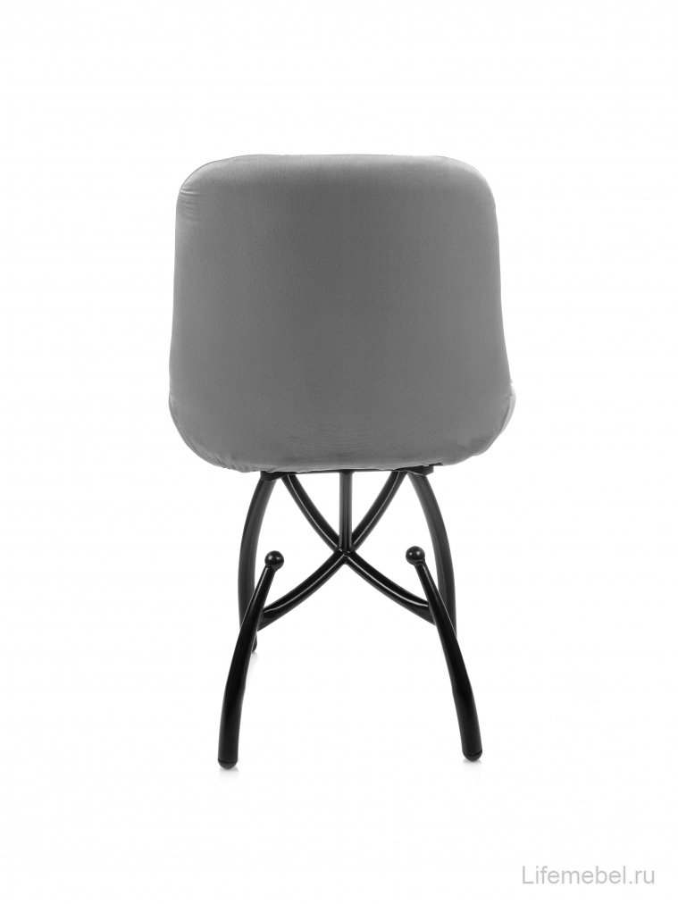 Стул на металлокаркасе Лира шарики / серый / чёрные ножки
