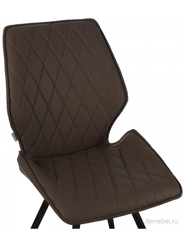 Стул на металлокаркасе Ostin DC231 поворотный темно-бежевая экокожа / черный круглый каркас